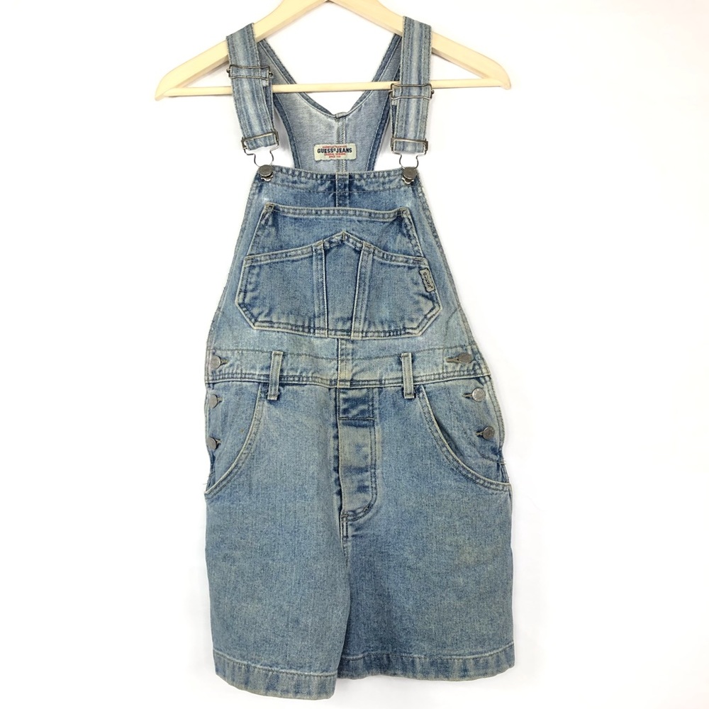 GUESS Vintage Overall Jean Denim High Rise Women 2